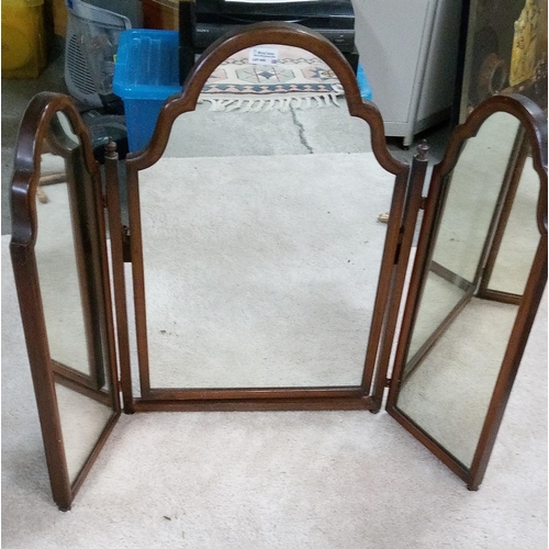 655 - An Antique Dressing Table Triple Mirror.