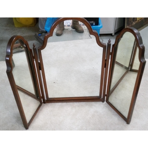 655 - An Antique Dressing Table Triple Mirror.