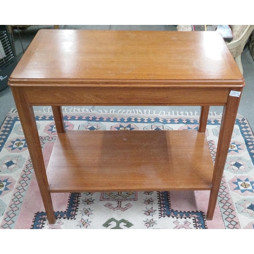 664 - Mid Century Console Table with Lower Shelf. 84cm H x 84cm W x 48cm D.