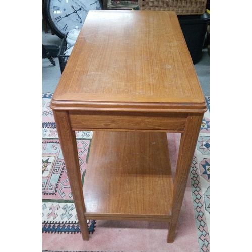 664 - Mid Century Console Table with Lower Shelf. 84cm H x 84cm W x 48cm D.