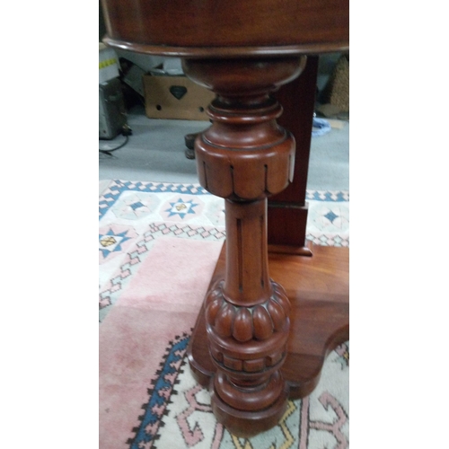 666 - Antique Hall Table with Lower Shelf, Centre Drawer and Carved Front Legs. 75cm H x 121 cm L x 60cm D... 