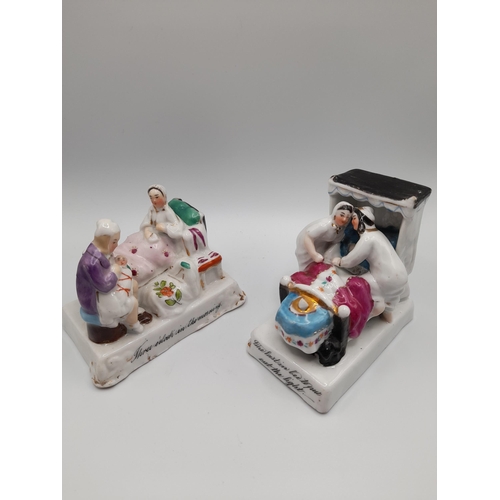 183 - A MIXED GROUP OF PORCELAIN FIGURES, mainly 19th Century, including biscuit porcelain figures, cream ... 