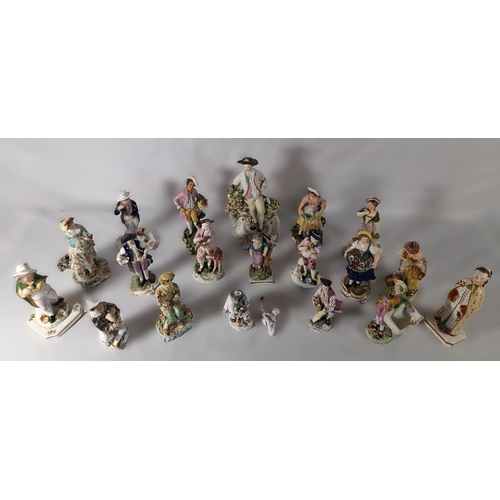 184 - A MIXED GROUP OF 18TH & 19TH CENTURY PORCELAIN FIGURES, English and continental examples including M... 