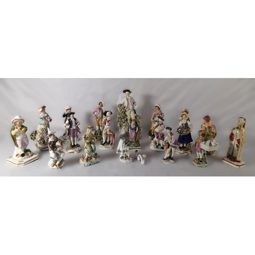 184 - A MIXED GROUP OF 18TH & 19TH CENTURY PORCELAIN FIGURES, English and continental examples including M... 