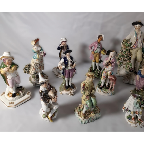 184 - A MIXED GROUP OF 18TH & 19TH CENTURY PORCELAIN FIGURES, English and continental examples including M... 