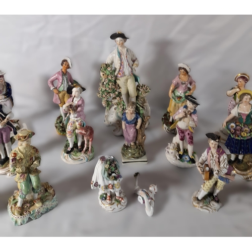 184 - A MIXED GROUP OF 18TH & 19TH CENTURY PORCELAIN FIGURES, English and continental examples including M... 