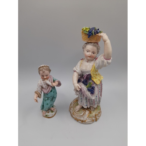 186 - A MIXED GROUP OF MAINLY 19TH CENTURY FIGURINES, the lot includes an 18th Century Meissen figure of p... 