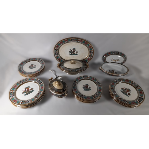 197 - A COLLECTION OF 19TH CENTURY BOOTHS IRONSTONE DINNER WARE, the lot includes dinner plates, side plat... 