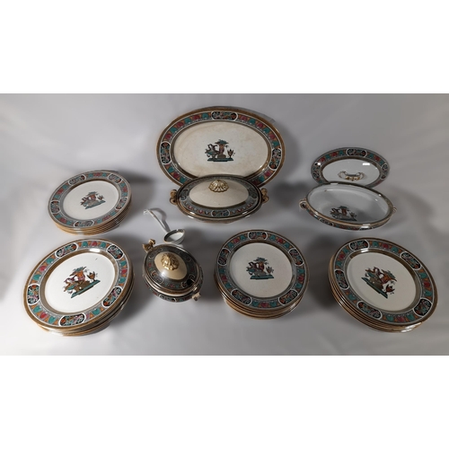 197 - A COLLECTION OF 19TH CENTURY BOOTHS IRONSTONE DINNER WARE, the lot includes dinner plates, side plat... 