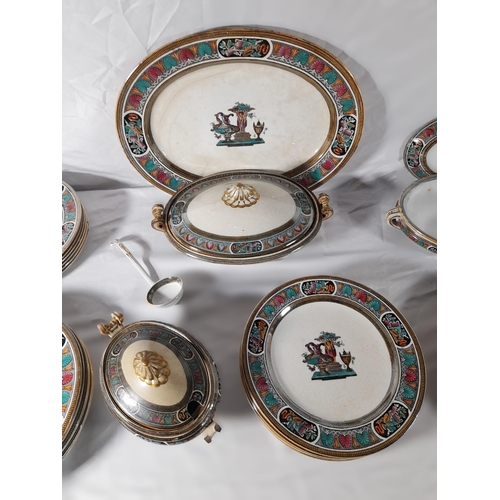 197 - A COLLECTION OF 19TH CENTURY BOOTHS IRONSTONE DINNER WARE, the lot includes dinner plates, side plat... 