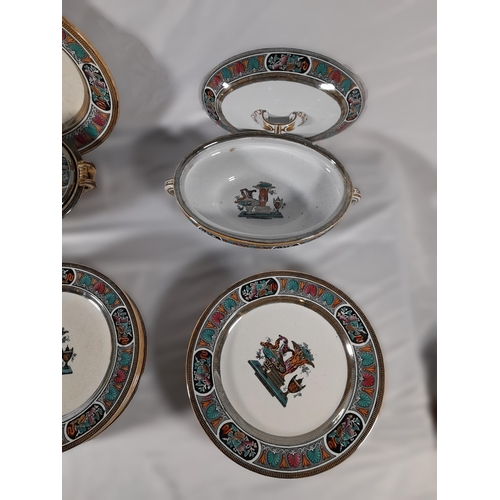 197 - A COLLECTION OF 19TH CENTURY BOOTHS IRONSTONE DINNER WARE, the lot includes dinner plates, side plat... 