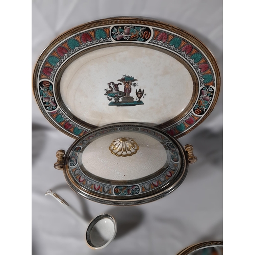 197 - A COLLECTION OF 19TH CENTURY BOOTHS IRONSTONE DINNER WARE, the lot includes dinner plates, side plat... 