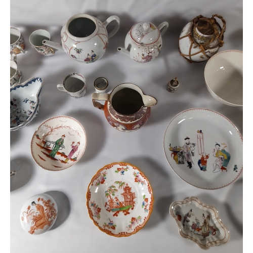 198 - A MIXED GROUP OF CHINESE EXPORT PORCELAIN WARES, including teapot, dishes and cups, along with other... 