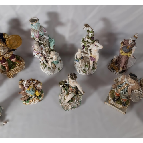 218 - A GROUP OF ENGLISH AND CONTINENTAL PORCELAIN FIGURINES, LATE 18TH / EARLY 19TH CENTURY, the lot incl... 