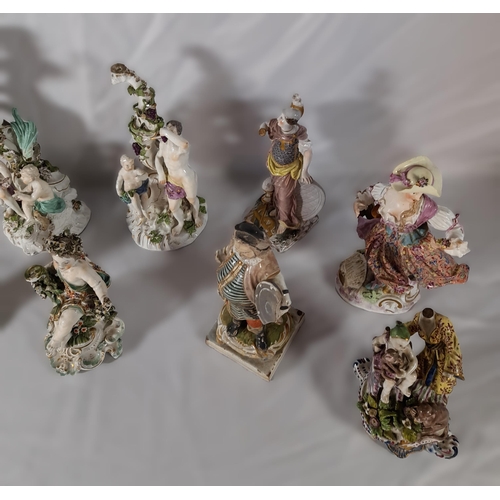 218 - A GROUP OF ENGLISH AND CONTINENTAL PORCELAIN FIGURINES, LATE 18TH / EARLY 19TH CENTURY, the lot incl... 