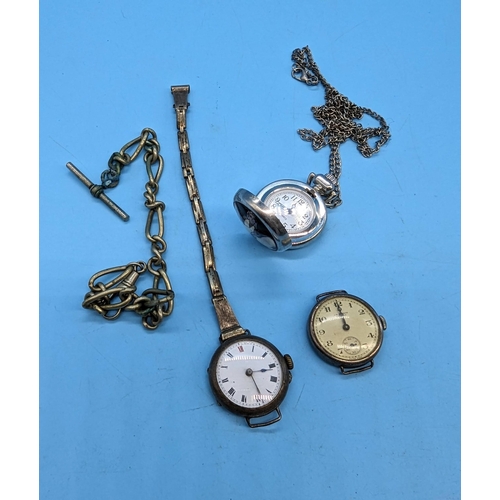 448 - Vintage Watches, a Watch Chain etc.