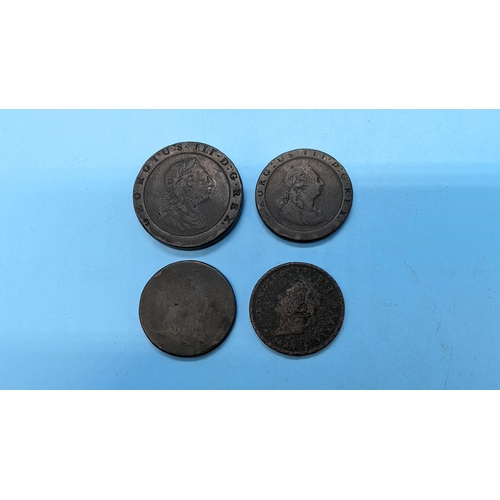 454 - A 1797 Cartwheel Two Pence Coin and Others