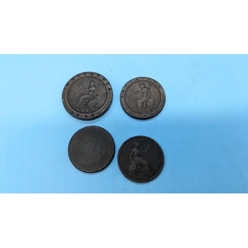 454 - A 1797 Cartwheel Two Pence Coin and Others