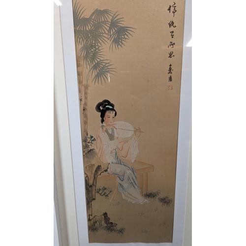 489 - A Chinese Painting of a Lady. 64 x 34cm.