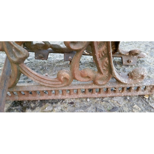 49 - A Pair of Cast Metal Outside Table Ends.