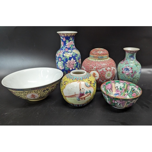 506 - An Assortment of Chinese Pottery, Ginger jars, Vases etc.