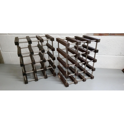 54 - 2 Wooden and Metal Wine Racks each holding 12 bottles.