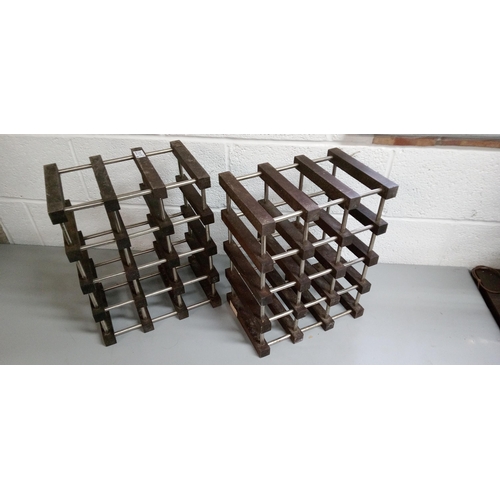 54 - 2 Wooden and Metal Wine Racks each holding 12 bottles.