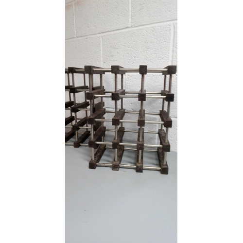 54 - 2 Wooden and Metal Wine Racks each holding 12 bottles.