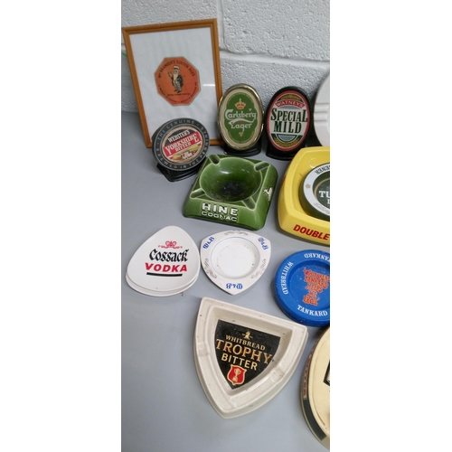 58 - A Selection of Brewery Ashtrays, Pump Heads and more.