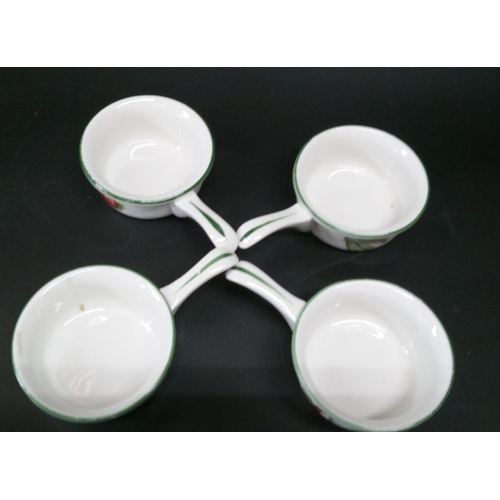 594 - 4 Pillivuyt Rochard Porcelain Handled Dishes.