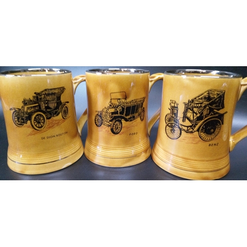 598 - A Set of 5 Wade Antique Car Tankards.