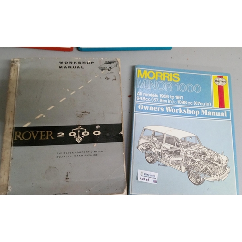 67 - 4 Haynes Motor Manuals and Rover 2000 Workshop Manual.