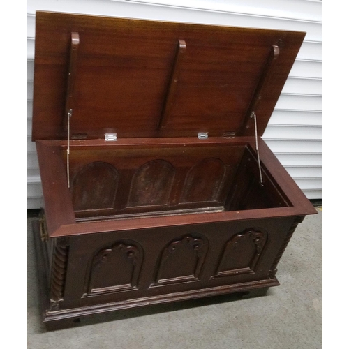 770 - A Gothic Style Blanket Box. 50cm H x 91cm W x 47cm D.