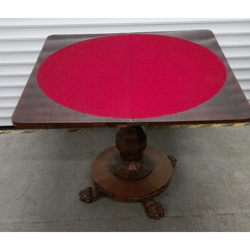 771 - A Victorian Flip Top and Swivel Top Games/Card Table in need of attention as the table is unstable a... 