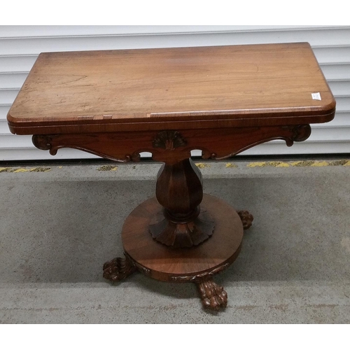 771 - A Victorian Flip Top and Swivel Top Games/Card Table in need of attention as the table is unstable a... 