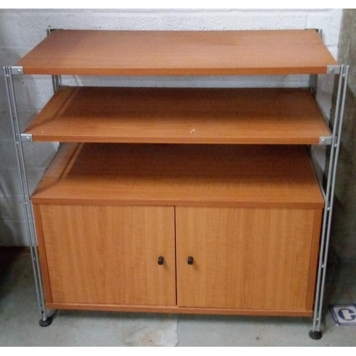 775 - A Vintage 80's Style Storage Unit with 2 Shelves and 2 Door Cupboards. 84cm H x 85cm W x 41cm D.