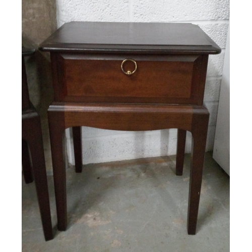 777 - A Pair of Stag Single Drawer Mahogany Bedside Table.