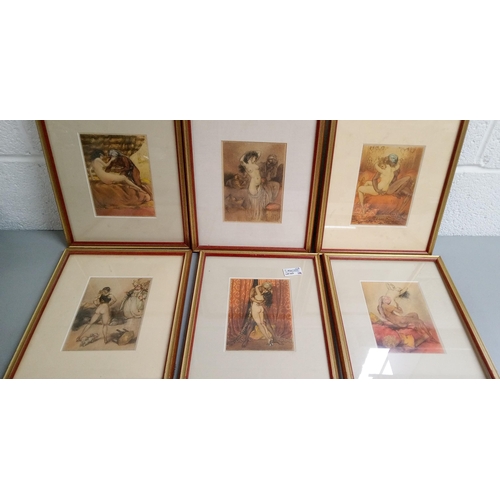 827 - 6 Louis Icart Erotic Prints, all framed.