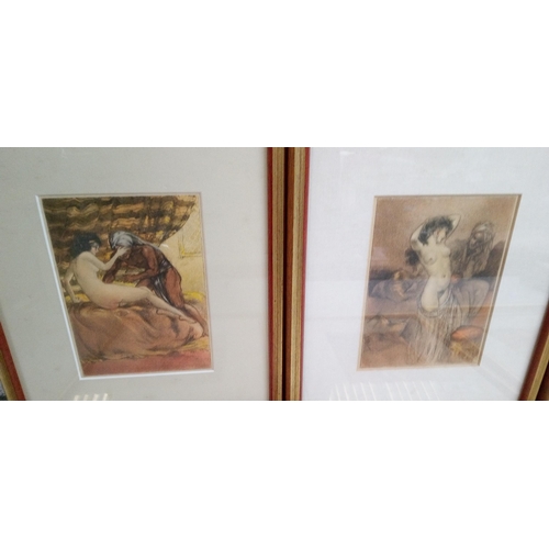 827 - 6 Louis Icart Erotic Prints, all framed.