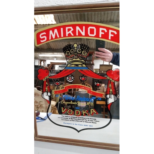 838 - A Pair of Vintage Pub Mirrors, Smirnoff and Chivas Regal. 65cm H x 45cm W.