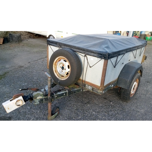 90 - A Custom Made Galvanised Steel Trailer on a Caravan Chassis with Lightboard, Hitch Lock and Cover. 6... 