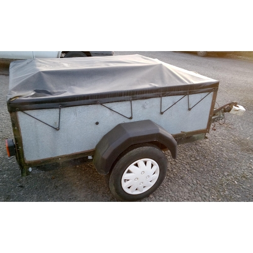 90 - A Custom Made Galvanised Steel Trailer on a Caravan Chassis with Lightboard, Hitch Lock and Cover. 6... 