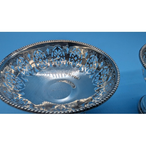 442 - 2 Silver Bon Bon Pin Dishes.