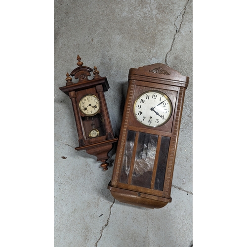 607 - 2 Antique Wall Clocks.