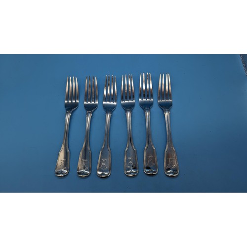 438 - 6 Hallmarked Silver Forks with the 