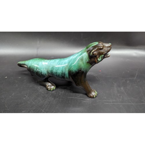 535 - A Vintage Blue Mountain Drip Glaze Lion