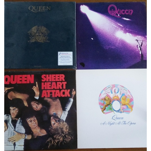 330E - Queen LP's, Sheer Heart Attack, Queen, A Night At The Opera (Gate Fold) and Greatest Hits 2 Double G... 