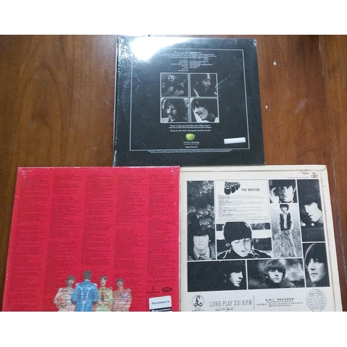 331F - Beatles LP's, Rubber Soul, Let It Be (Opened but in original wrap). SGT Peppers Lonely Hearts Club B... 