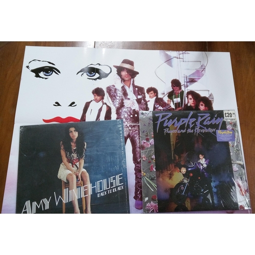 332B - Prince and the Revolution, Purple Rain LP including poster. Opened but in original wrap. Amy Winehou... 