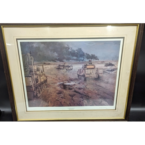 528 - A Signed Limited Edition Print - The 7th Armoured Brigade Basra 1991 75 x 62cm